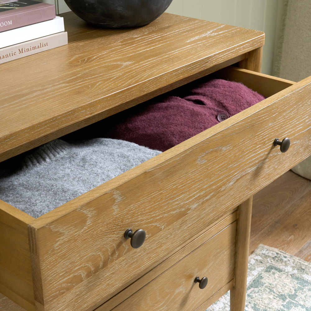 Adina 3 Drawer Chest, Weathered Oak